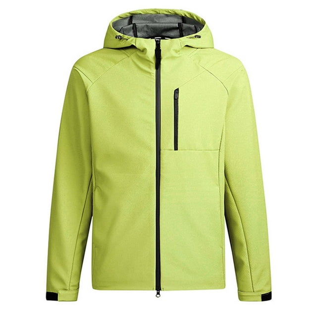 Veste d'Extérieur pour Homme Coupe-Vent et Imperméable avec Doublure en Molleton, Capuche à Cordon, Poches Zippées, Manches Longues, pour la Randonnée et les Tenues Décontractées par Temps Froid