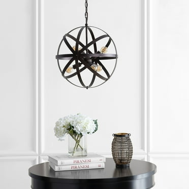 Safavieh Brycen 6-Light Classic Sphered Solid Pendant, Dark Grey