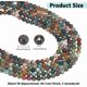 thumbnail image 2 of 295 cuentas de ágata india natural de 6 mm, redondas y multicolores, para pulseras y bisutería. Agujero: 1 mm., 2 of 6
