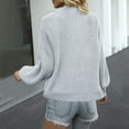 thumbnail image 3 of jtjvou Women's Long Sleeve Open Front Knit Cropped Cardigan Sweaters Casual Drop Shoulder Short Shrugs Sweater Coats Gray Free Size, 3 of 4