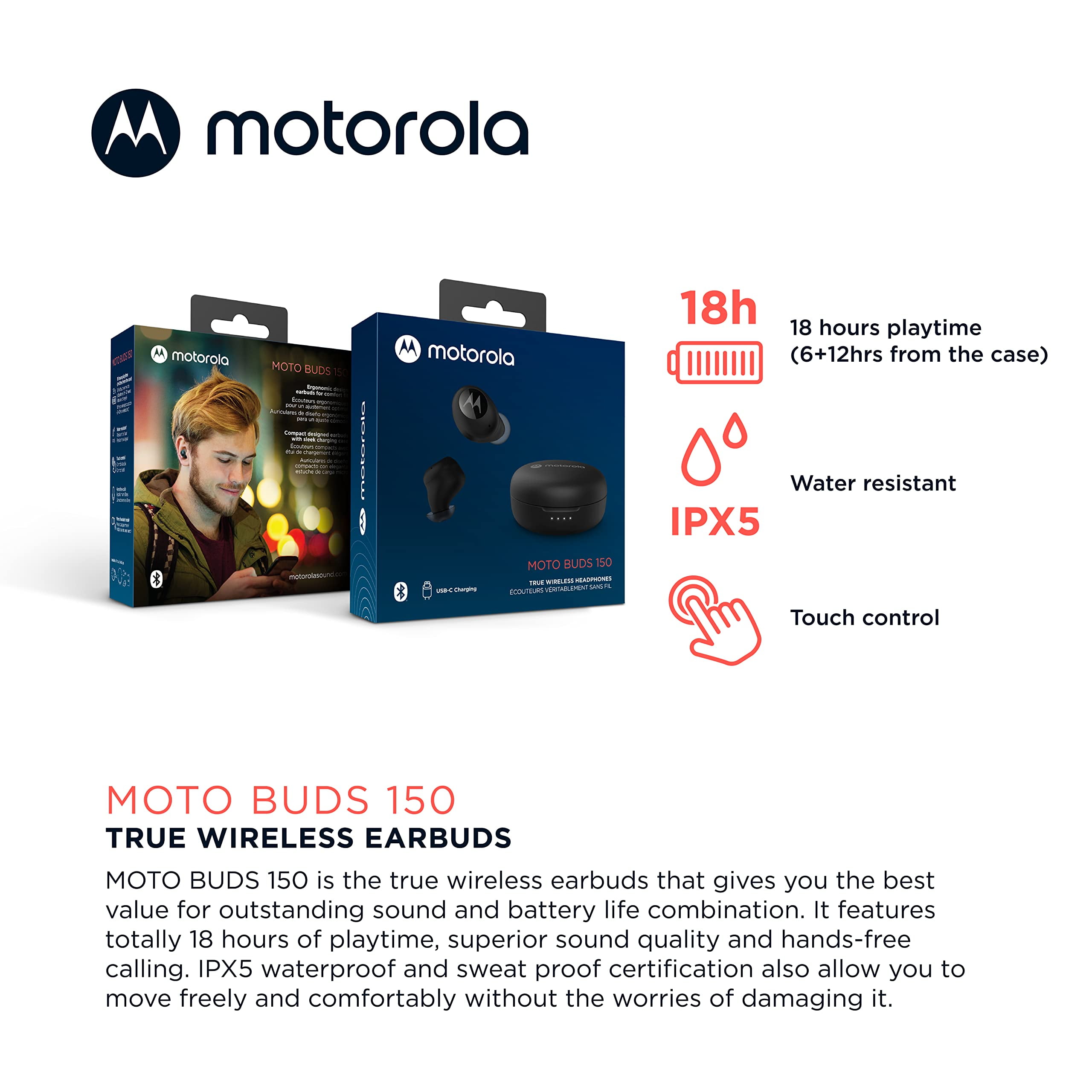 Auriculares Motorola IPX5 TWS MOTO 150