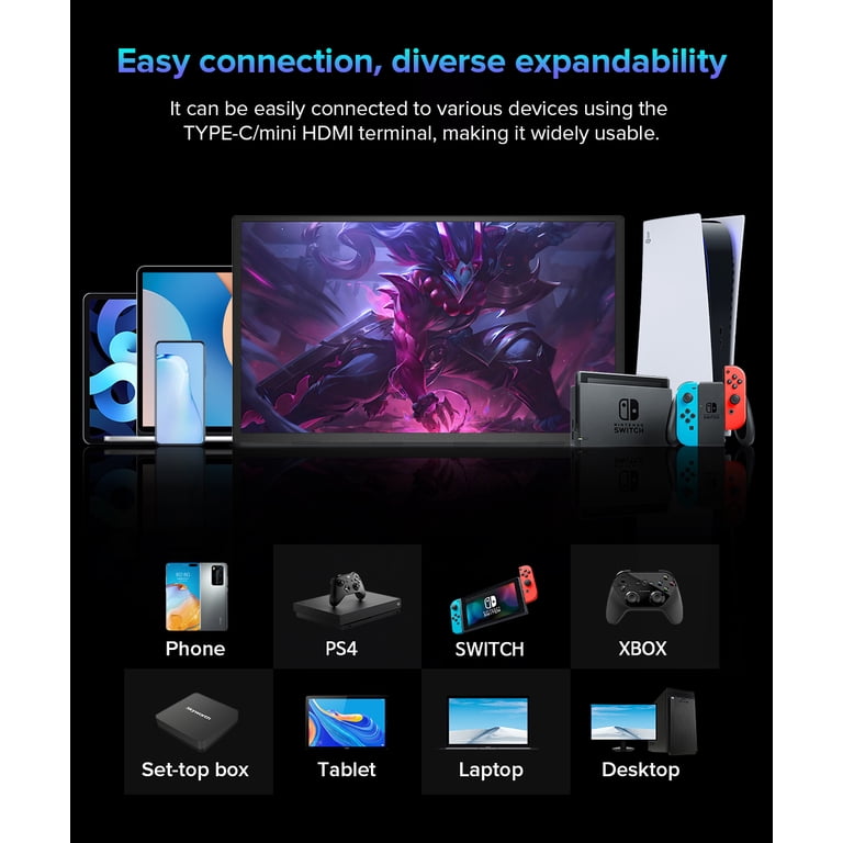 UPERFECT T118 Portable 4K 18.4 inch Monitor, HDMI & USB-Compatible