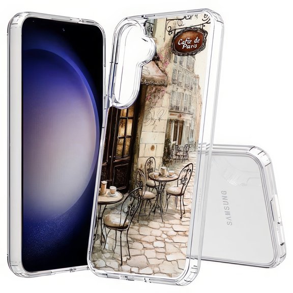 TalkingCase Slim Fit Phone Case Compatible for Samsung Galaxy S25 Plus(Not S25/ S25 Ultra), Parisian Café Cozy 1 Print, Lightweight,Flexible, USA Print