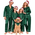 thumbnail image 5 of Goodw7 Family Christmas Pajamas Matching Set with Dog, Satin Button Down Holiday Sleepwear with Matching Family Design for Christmas Morning Photos, Mens, 5 of 6