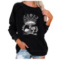 thumbnail image 2 of Puntoco Mujeres Casual Manga Completa Cuello Redondo tops Camisas Sueltas Blusa Estampado de Sol y Luna Sudadera Gráfica Puntoco Puntoco-5310, 2 of 6