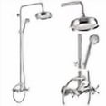 thumbnail image 3 of gotonovo Bathroom Exposed Shower Fixtures 8 Inch Rain Showerhead Double Cross Handles 2 Function Wall Mount Shower Faucet Set, Brass Handheld Spray, Brushed Nickel, 3 of 4