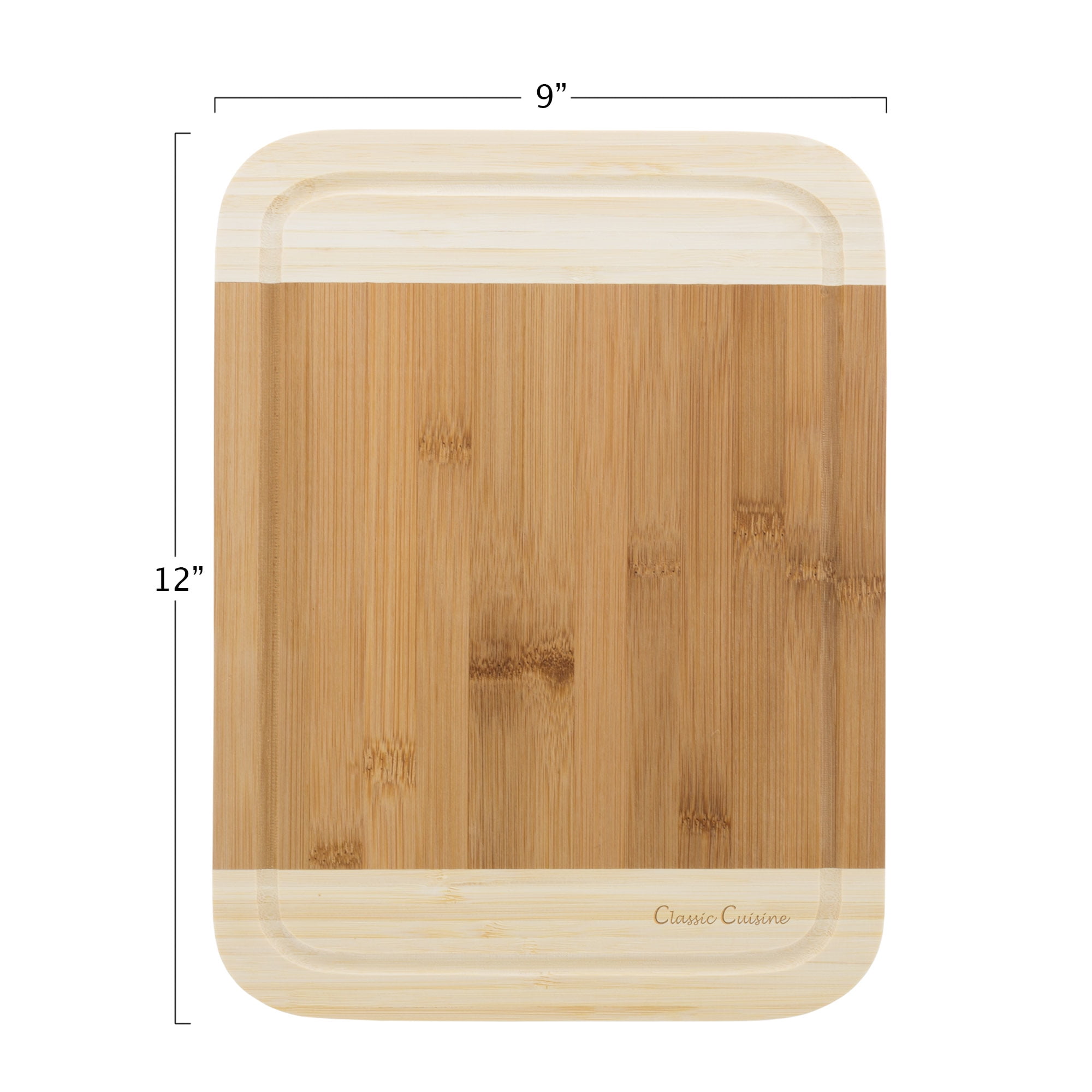 Bamboo Small Two-Tone Cutting Board 12 x 8 x 0.75