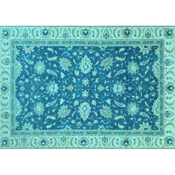 Ahgly Company Indoor Rectangle Oriental Light Blue Traditional Area Rugs, 4' x 6'