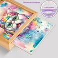 thumbnail image 4 of Hippie Persian Portrait Watercolor Tie-Dye Vintage Styles Acrylic Plaque with Wood Photo Frame Box Cat Lover Kitten Owner Gifts Light Box - 00014, 4 of 5