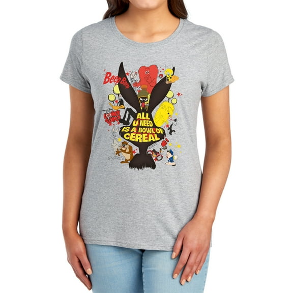 Looney Tunes Cereal Women's T Shirt, Athletic Heather, Small