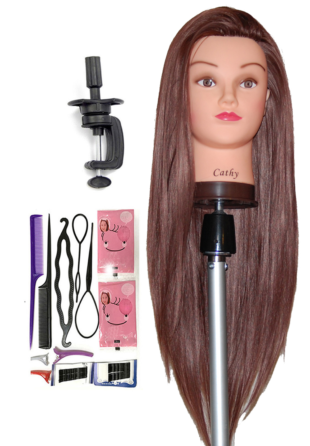 Bellrino 28" Cosmetology Mannequin Manikin Training Head with Synthetic