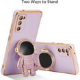 thumbnail image 3 of for Samsung Galaxy S20 FE 5G Case Cute 6D Astronaut Case with Stand Function Luxury Plating Case Cover Slim Fit Soft TPU Shockproof Bumper Protective Electroplated Case for Girls Boys,Purple, 3 of 12