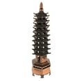 thumbnail image 2 of Figuras decorativas de pagodas chinas antiguas, hechas a mano, para decoración del hogar. Cobre 13cm, 2 of 9