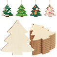 thumbnail image 1 of Adornos para árbol de Navidad, madera, 24 unidades, 9 x 7,5 cm, modelo Sophena, 1 of 7