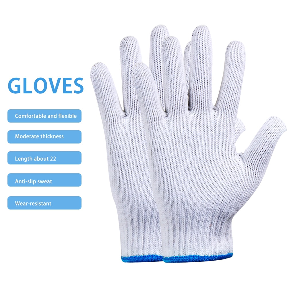 12 Pairs 100% Black Cotton Gloves Liner Moisturising Eczema Butler Beauty Unisex 