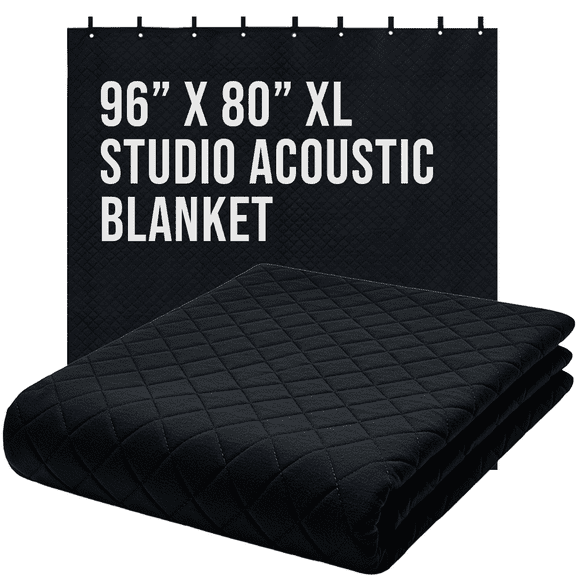 BoxerTool Studio Sound Dampening Blanket 96" x 80" - Insulated Blanket, Light Blocker, Sound Absorbing, Acoustic Sound Treatment - Grommets and Loops