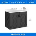 thumbnail image 2 of Dextrus 35 Cu ft Outdoor Horizontal Storage Shed with x-Shaped Lockable Door, Weather Resistant Resin Tool Shed, 2 of 10
