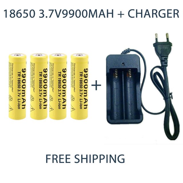 18650 batería recargable 3,7 V 18650 9900mAh capacidad Li-ion batería recargable para linterna batería + cargador Tan Jianjun unisex