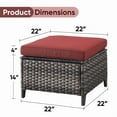 thumbnail image 7 of Unnifurnzi Outdoor Ottoman Set of 2-All Weather Wicker Outdoor Footstool with Removable Cushions Outdoor Olefin Fabric Patio Ottoman for Deck Porch Balcony Garden-Gray/Red, 7 of 7