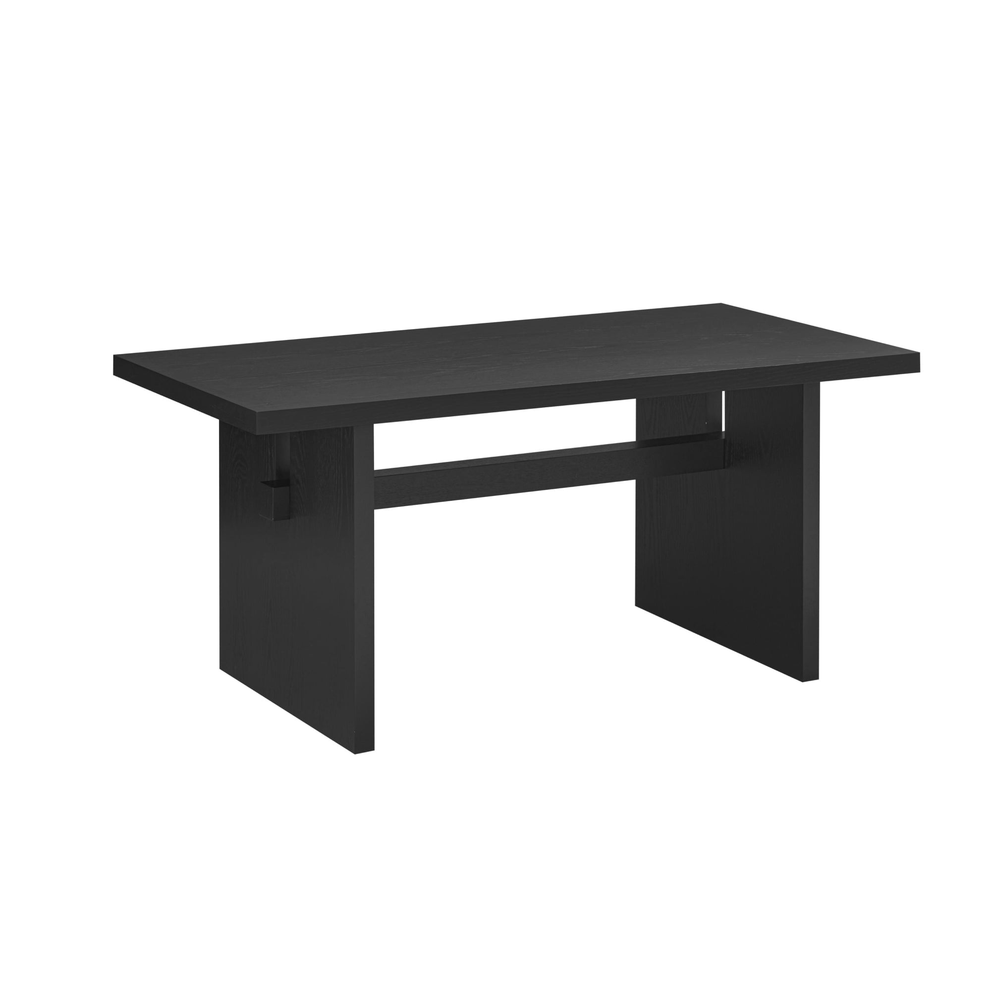 Nathan James Briggs Modern Dining Table for 6, Small Rectangle Dining Table, 6-Person Black Dining Table,  Solid Wood Modern Dining Table in Black Oak