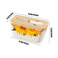 thumbnail image 3 of Nordic Style Ceramic Butter and Cheese Keeper Box with Wood Lid & Butter Knife | 16.8x9.4x8.4 cm White or Yellow Kitchen Storage Jar for Countertop, 3 of 6