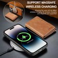thumbnail image 5 of Allytechgroup Magnetic for iPhone 15 Pro Max Wallet Phone Case, 2 In 1 Wallet Case with Detachable Cards Holder Support Wireless Charging Shockproof Protective Back Cover for Women Men, Black, 5 of 6