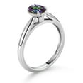 thumbnail image 3 of Gem Stone King 10K White Gold Green Mystic Topaz Solitaire Engagement Ring for Women | 1.00 Cttw | Oval 7X5MM | Gemstone Birthstone | Wedding Engagement Anniversary Promise Ring for Women | Size 5, 3 of 4