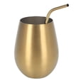 thumbnail image 1 of Vaso De Vino 500 Ml Copas De Vino De Oro Individuales Capa Taza De Cerveza Copa De Vino De Acero Inoxidable 304 Con Pajita Copa Reutilizable Para Bar Hogar # 2, 1 of 7