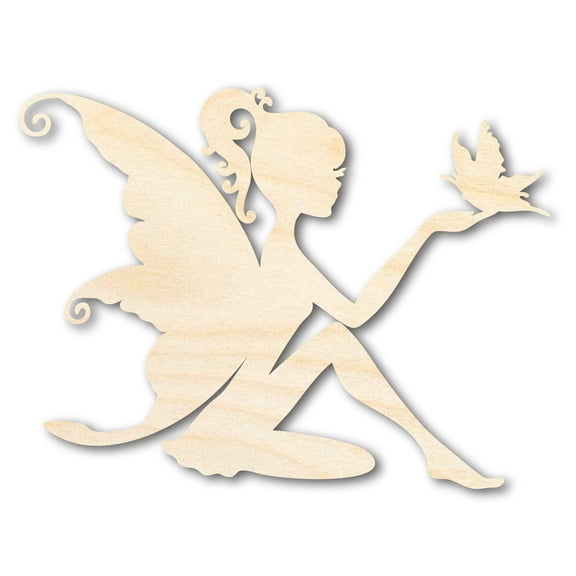 Unfinished Wood Fairy Shape - Craft - up to 46" 4" / 1/2"