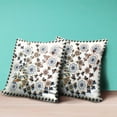 thumbnail image 3 of Glory of Flowers Peacock Throw Pillow with Removable Cover in Off-White Blue Brown 18x18, 3 of 5