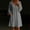 Gray, variant on QUNYINEY Cotton Linen Women Dresses Summer Midi 3/4 Sleeve A Line Dress with Pockets Casual Solid Loose Fit V Neck Dresses