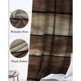 thumbnail image 3 of Brown Wooden Blackout Curtains for Bedroom Living Room Darkening Curtains 84 Inch Length 2 Panels Set Vintage Farmhouse Retro Art Window Curtain Insulated Window Treatment Grommet Drapes 42"x84", 3 of 9