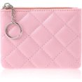 thumbnail image 1 of WeiHuan Toys Store Monedero, Monedero con Cremallera de PU con Bordado de rombos, Monedero portátil, Monedero Corto para Mujer, Llavero con Cremallera, Mini Monedero para Mujeres y Hombres (Rosa), 1 of 5