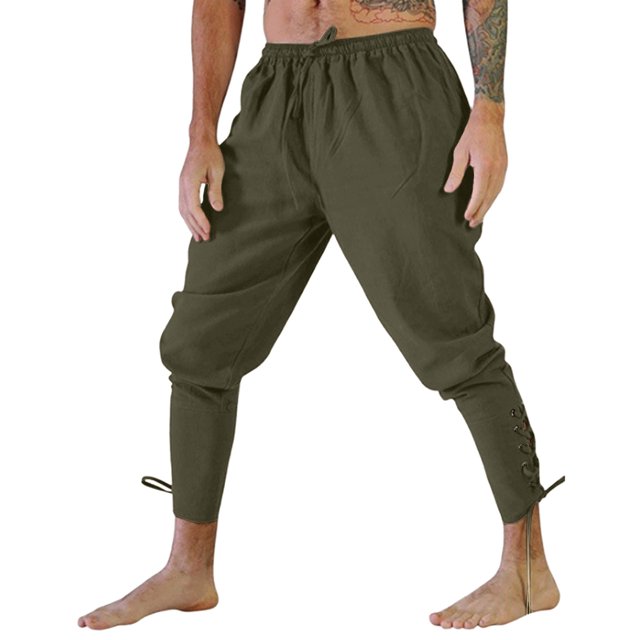toraway Men's Casual Pants with Pockets Mens Comfortable Stylish Retro Gothic Leggings Drawstring Slacks S