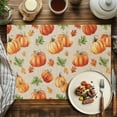 thumbnail image 4 of Thanksgiving Watercolor Pumpkin Placemats Set of 12 Maple Leaf Farm Vintage Heat Insulated Linen Place Mats, Washable Stain-Proof Table Mats for Dining Tables Holiday Decor 13x19inch, 4 of 9