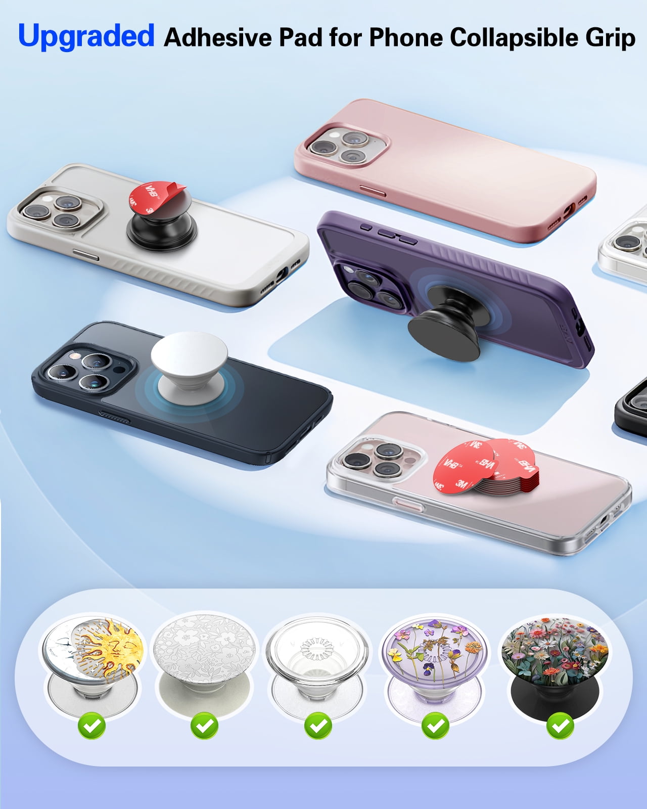 Pop-Tech Pack 3M VHB Adhesive Stickers for Socket Mount Base