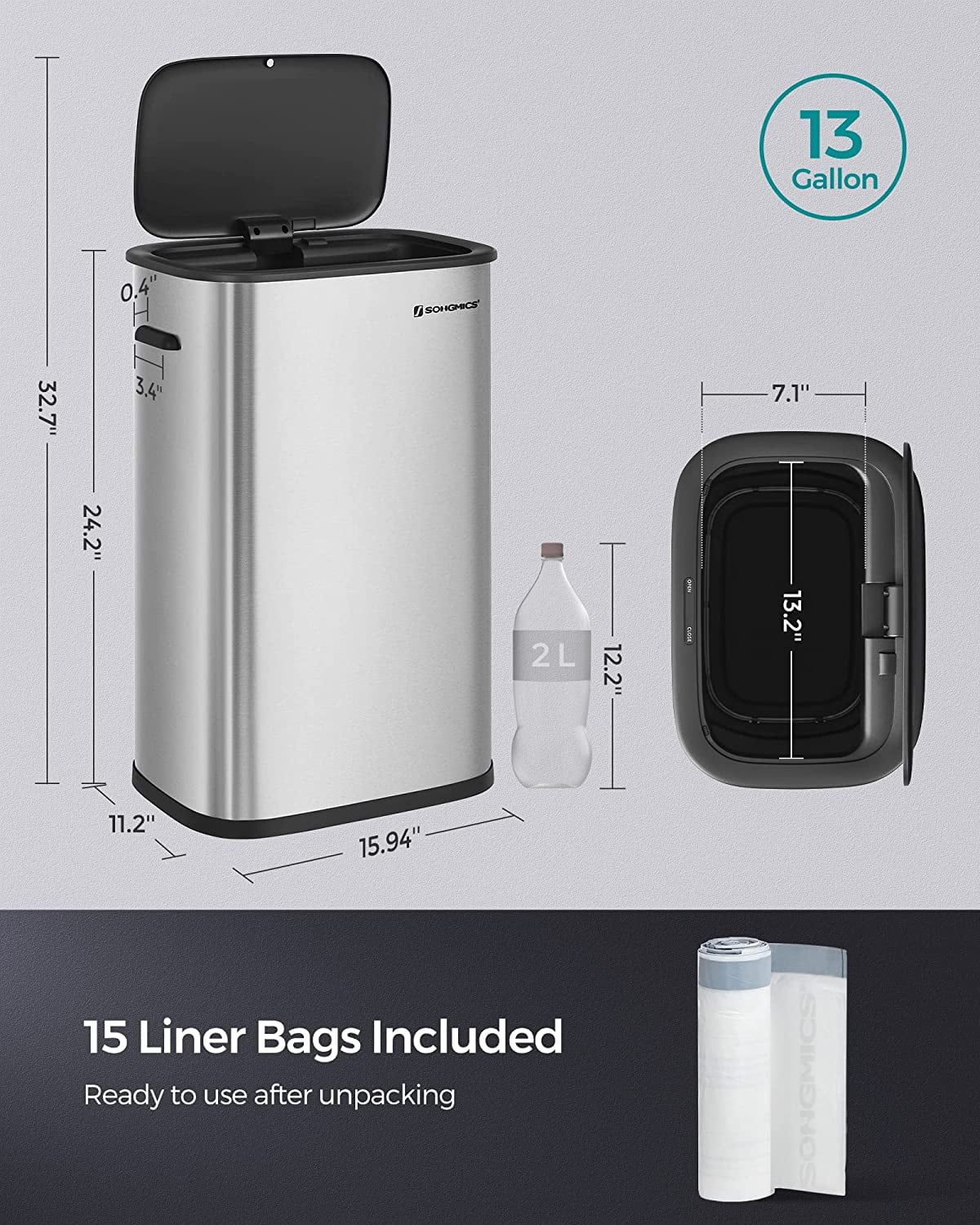 SONGMICS 13 Gallon White Step Trash Can: Tried & Tested