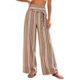 thumbnail image 4 of ClodeEU Women's High Waist Striped Wide Leg Pants,Casual Bohemian Vacation Flowy Trousers ,Women's Plus M, 4 of 8