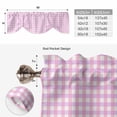 thumbnail image 6 of Pink Grid Tie Up Valance Curtains for Windows, Kitchen Curtains Window Treatments, Checkered Plaid Gingham Lattice Trellis Print Short Window Shades Valances for Bedroom Bathroom Cafe 54"x18", 6 of 8