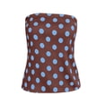 thumbnail image 7 of Yrmaups Strapless Polka Dot Tank Top for Women, Casual Boho Slim Crop Top, Stretchy Basic Tee for Party Vacation Beach Daily Wear, Blue S, 7 of 7