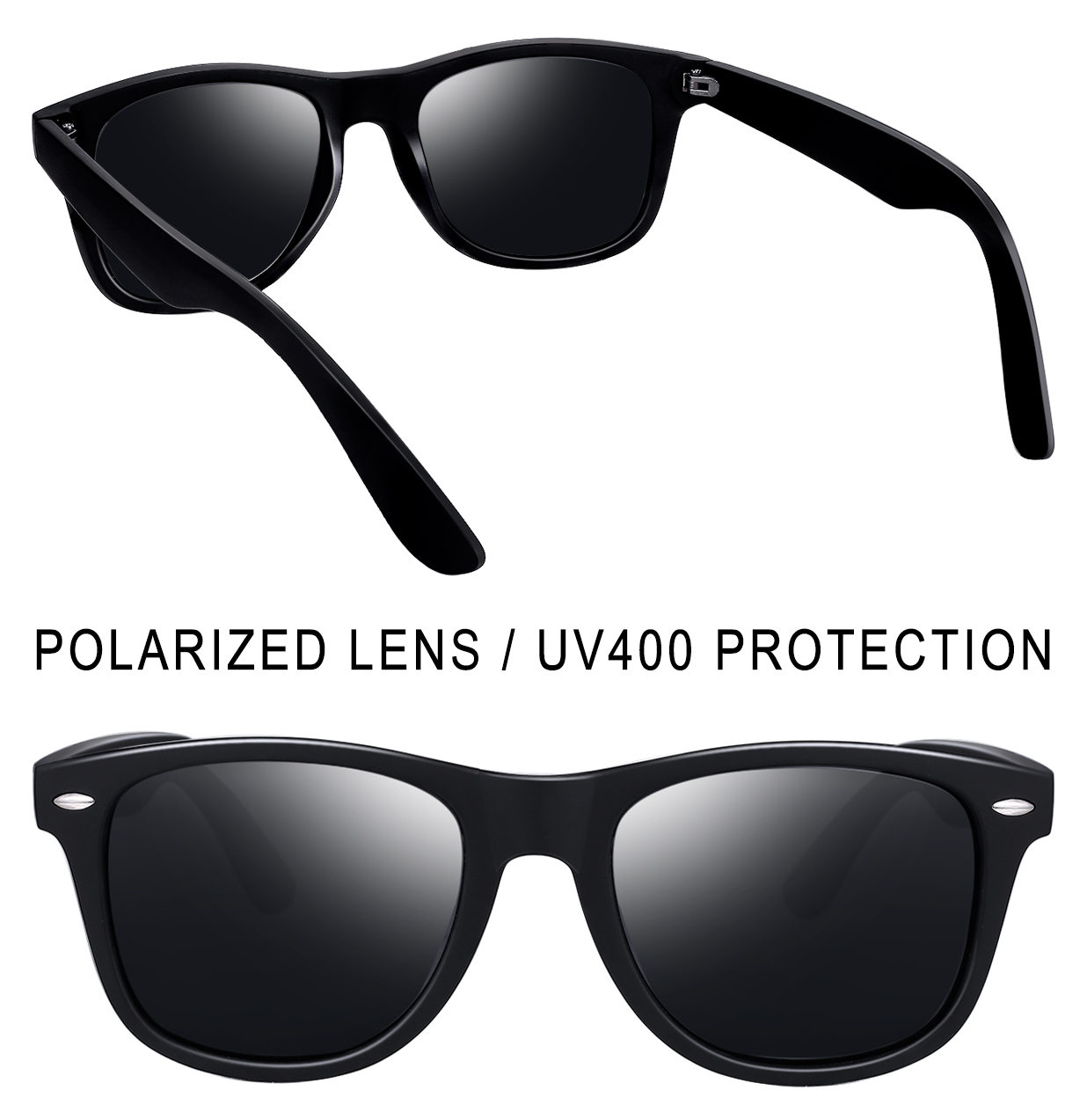 Joopin Square Polarized Sunglasses, Black photo 6