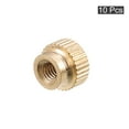 thumbnail image 3 of Knurled Thumb Nuts, 10 Pack M4 x D9.5mm x H8mm Brass Blind Hole Knurled Thumb Nuts, 3 of 5
