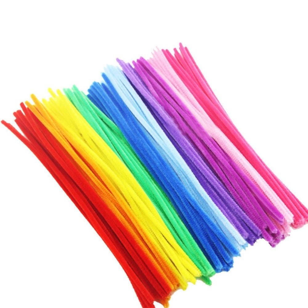 50/100Pcs 30cm Glitter Chenille Stems Pipe Cleaners Plush Tinsel