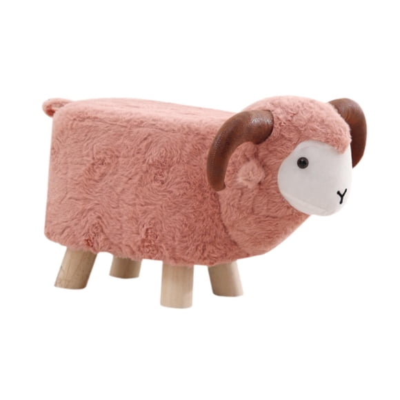 Elodie Animal Footstool Cartoon Footrest Ottoman for Living Rooms Entryway Playroom Pink