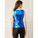 thumbnail image 5 of Camiseta sin mangas con Cuello En U Allegra K para Mujer Azul L, 5 of 6