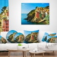 thumbnail image 4 of Designart Riomaggiore Village Rocky Beach - Seascape Throw Pillow - 12x20, 4 of 5