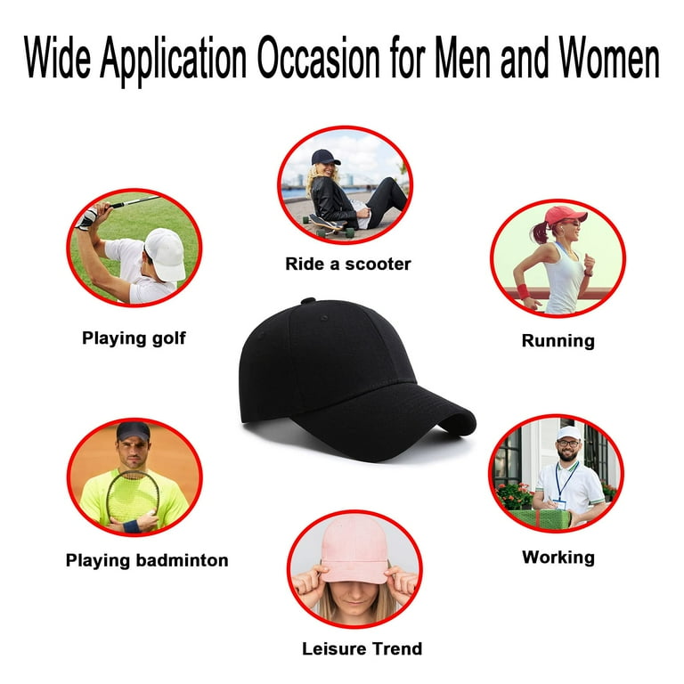 2 Packs Baseball Cap Golf Dad Hat for Men and Women, Black+  display picture 3