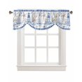 thumbnail image 7 of Tie Up Valance Curtain for Kitchen, Blue Nautical Anchor Starfish Seashell Rod Pocket Short Curtains Adjustable Tie-Up Shade Valances, Lighthouse Window Treatment for Bathroom Living Room Bedroom, 7 of 7