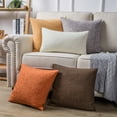 thumbnail image 2 of Phantoscope Textural Faux Linen Series Square Decorative Throw Pillow Cusion for Couch, 20" x 20", Blue, 2 Pack, 2 of 6