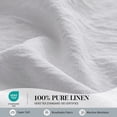 thumbnail image 2 of Simple&Opulence 100% Washed Linen Duvet Cover Set-3 Pieces Shabby Chic Premium Ruffled Bedding with 1 Comforter Cover and 2 Pillowshams France Flax High End Frill Sets Vintage Style(King, White), 2 of 9